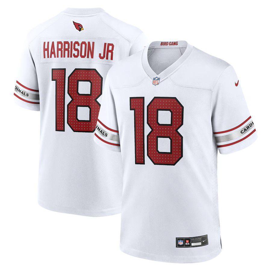 Men Arizona Cardinals #18 Marvin Harrison Jr 2025 Nike White Player Game NFL Jersey->mlb hats->Sports Caps
